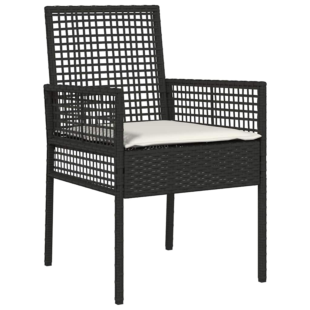 Have Spisebordssæt 5 pcs Sort polyrattan