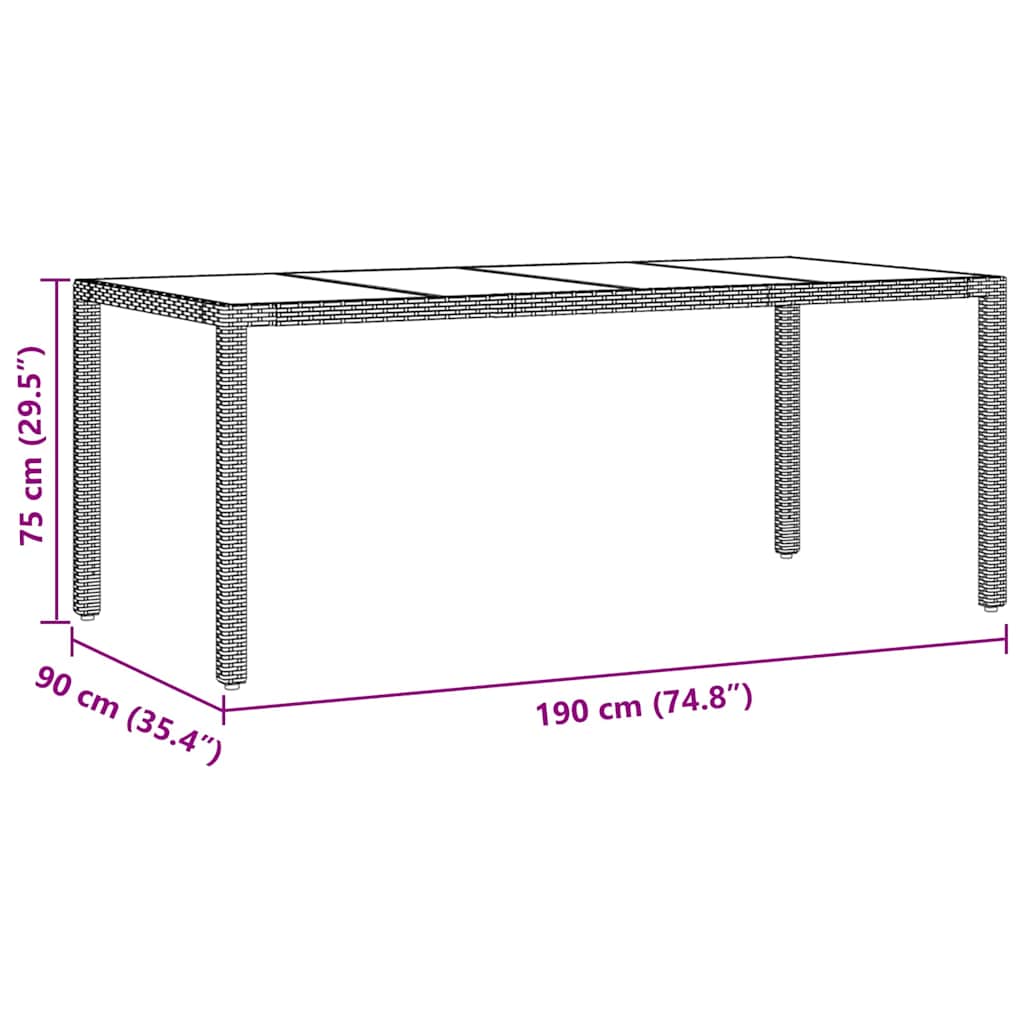 Have Spisebordssæt 7 pcs Sort polyrattan
