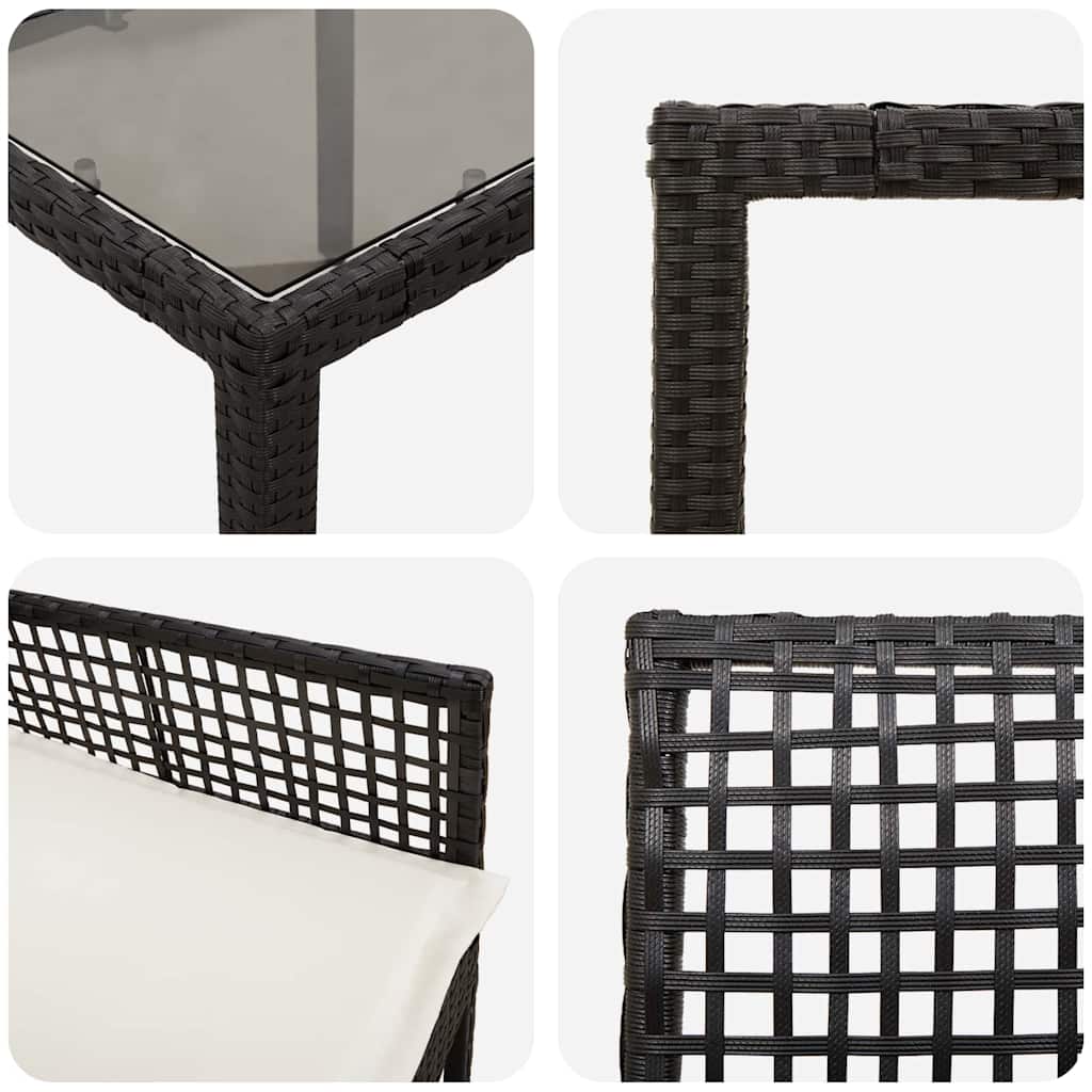 Have Spisebordssæt 9 pcs Sort polyrattan