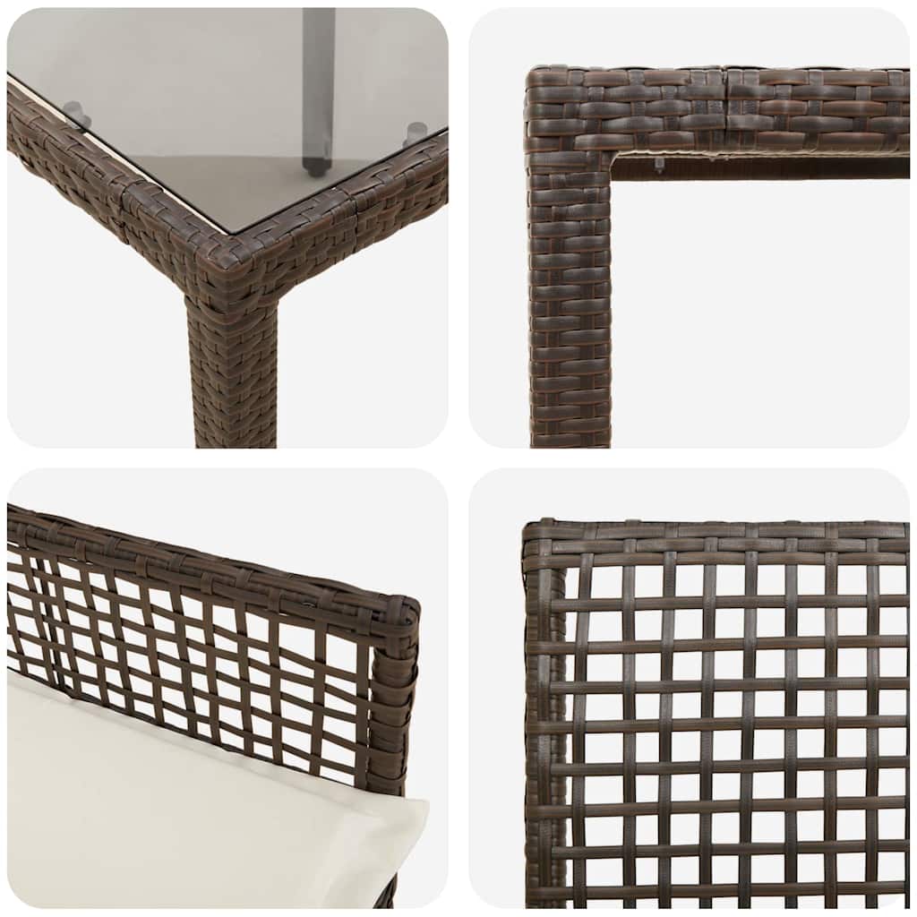 Have Spisebordssæt 3 pcs Brun polyrattan