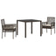 Have Spisebordssæt 3 pcs Brun polyrattan