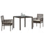 Have Spisebordssæt 3 pcs Brun polyrattan
