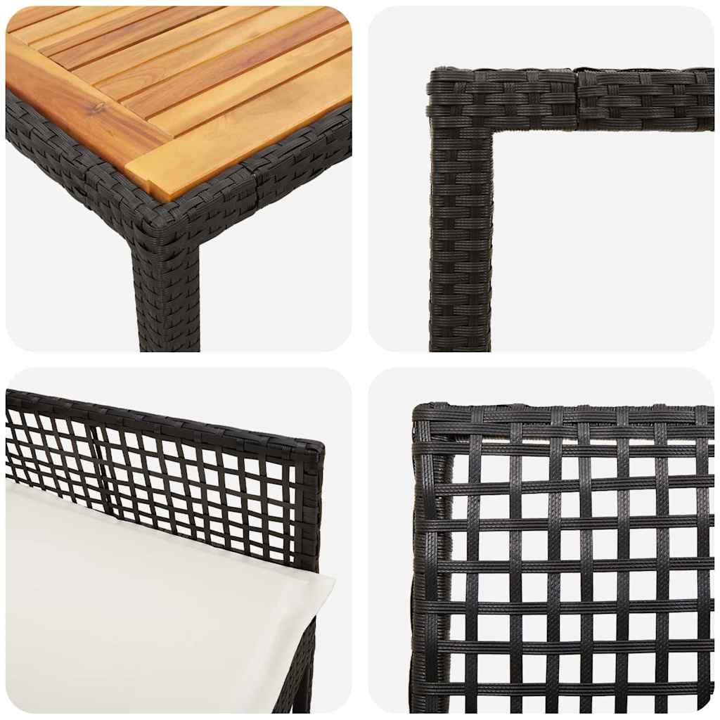 Have Spisebordssæt 9 pcs Sort polyrattan