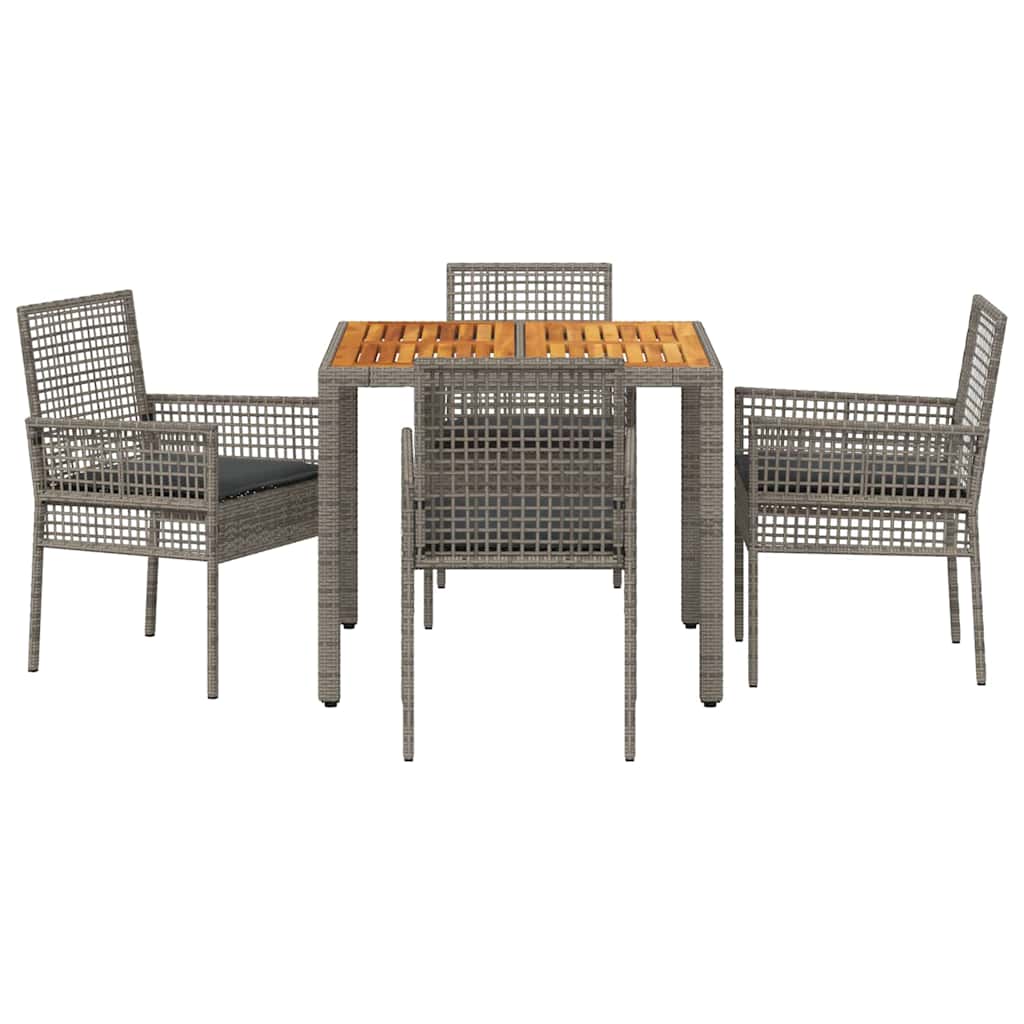 Have Spisebordssæt 5 pcs Grå polyrattan