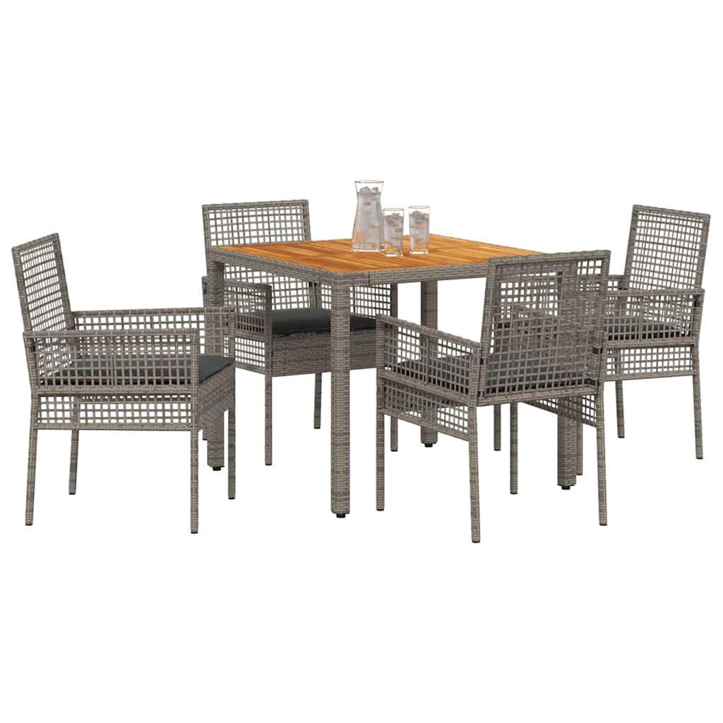 Have Spisebordssæt 5 pcs Grå polyrattan