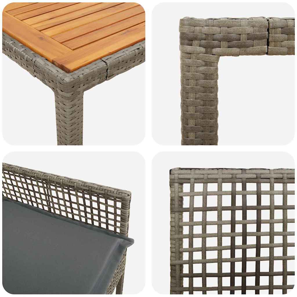 Have Spisebordssæt 9 pcs Grå polyrattan