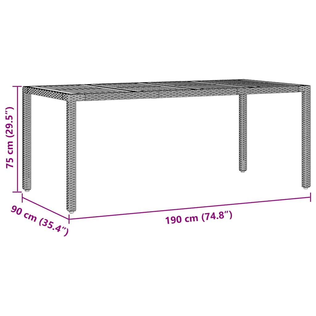 Have Spisebordssæt 9 pcs Grå polyrattan