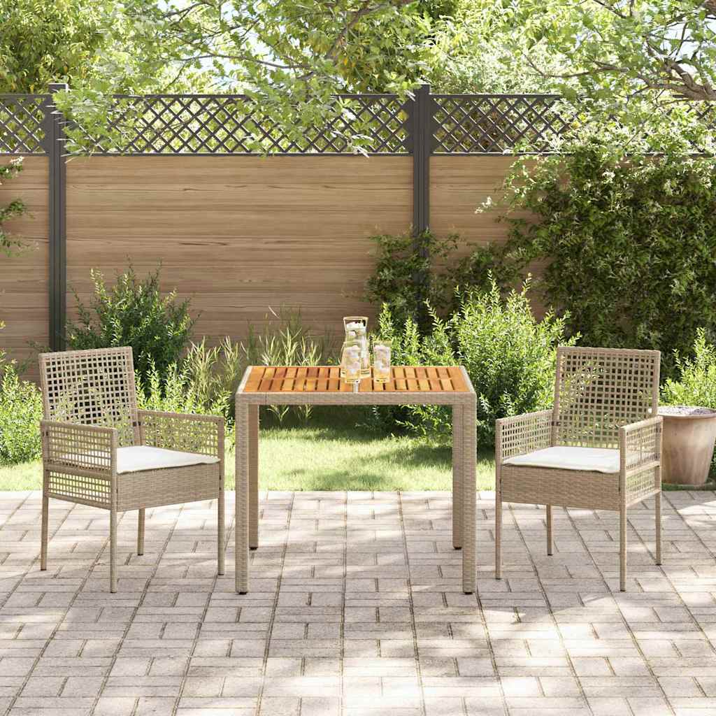 Have Spisebordssæt 3 pcs Beige polyrattan