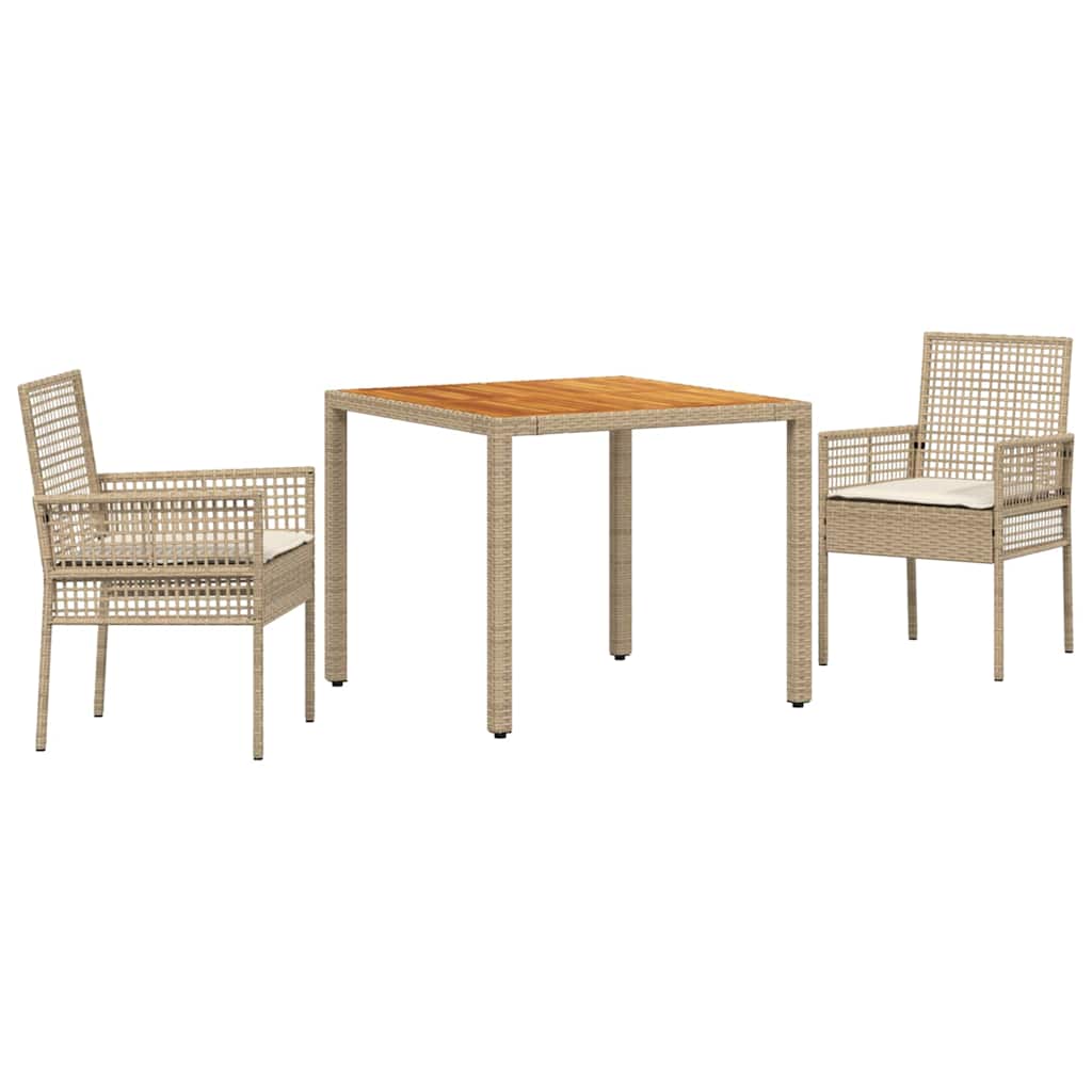 Have Spisebordssæt 3 pcs Beige polyrattan