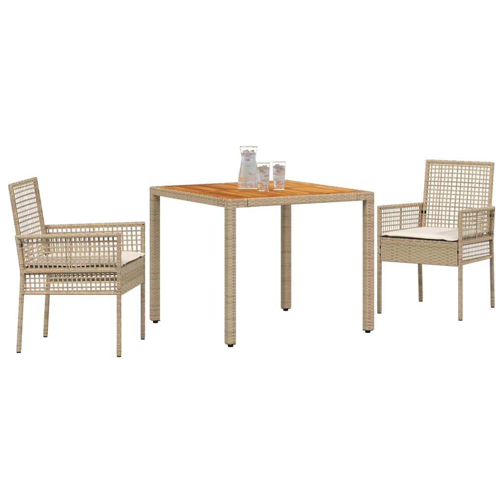 Have Spisebordssæt 3 pcs Beige polyrattan