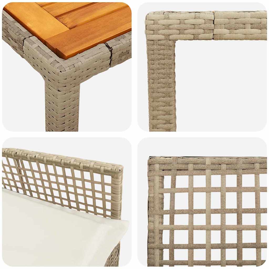 Have Spisebordssæt 5 pcs Beige polyrattan