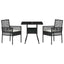 Have Spisebordssæt 3 pcs Sort polyrattan
