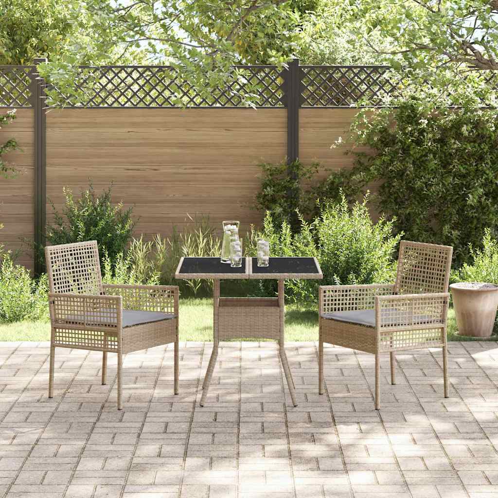 Have Spisebordssæt 3 stk. Beige polyrattan