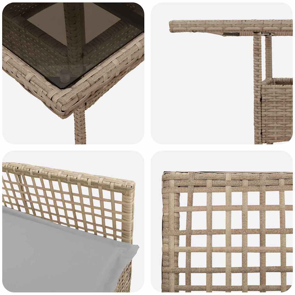 Have Spisebordssæt 5 stk. Beige polyrattan