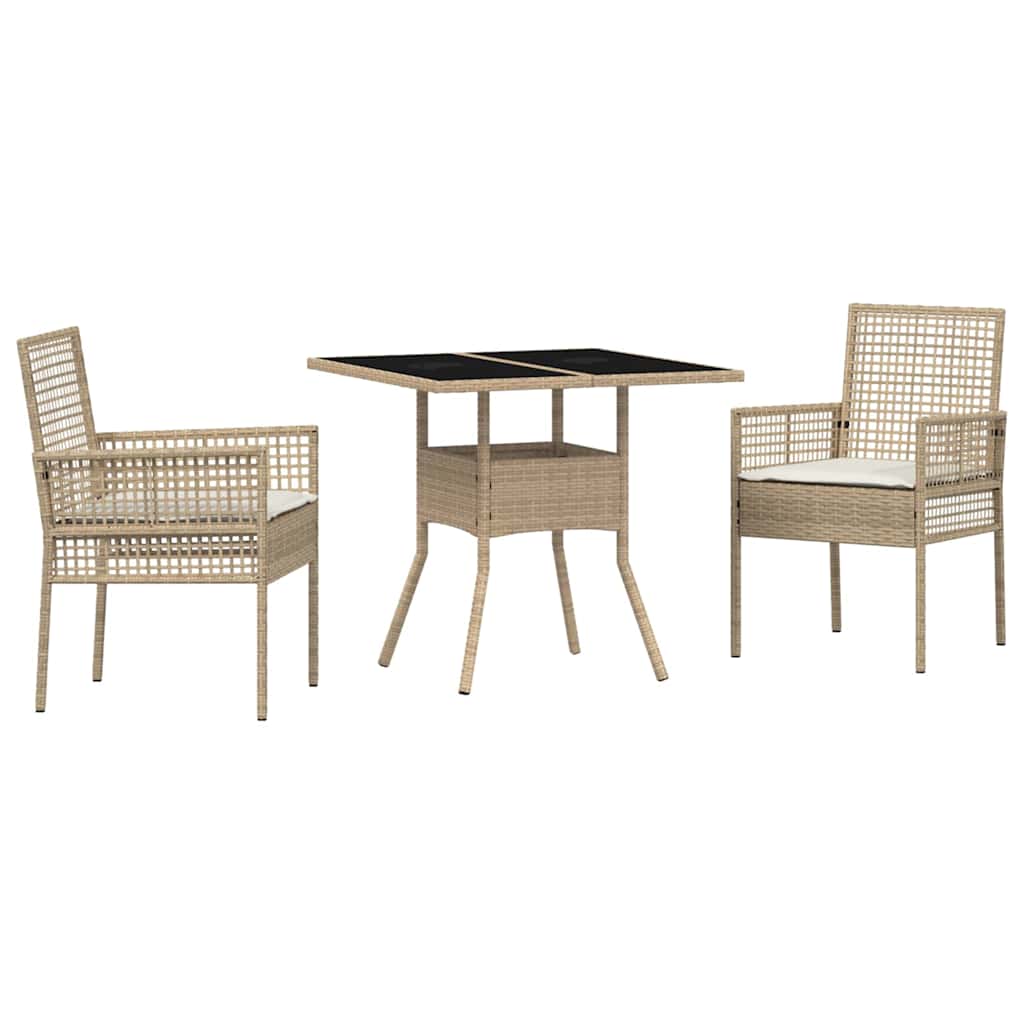Have Spisebordssæt 3 stk. Beige polyrattan
