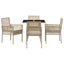 Have Spisebordssæt 5 stk. Beige polyrattan