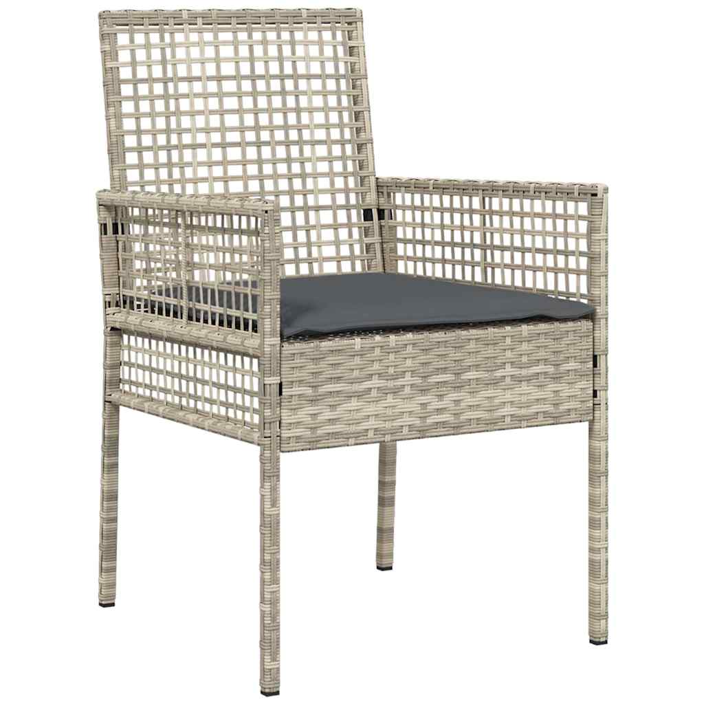 Have Spisebordssæt 3 pcs Lysegrå polyrattan