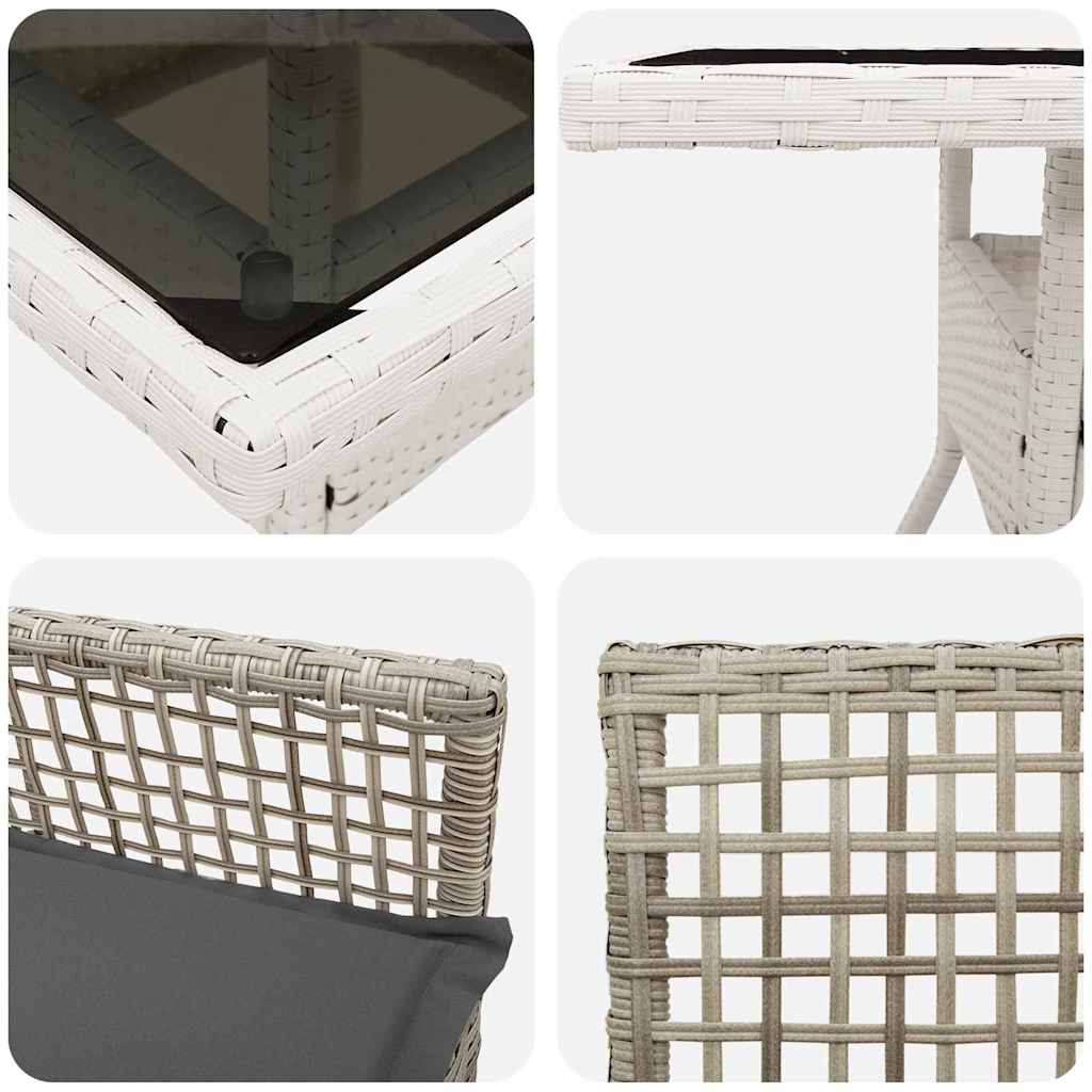 Have Spisebordssæt 5 pcs Lysegrå polyrattan