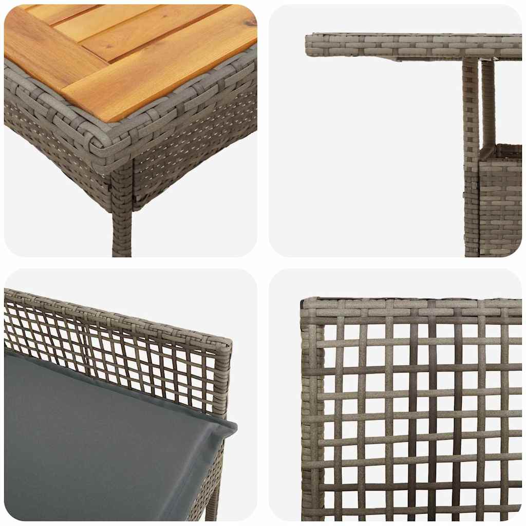 Have Spisebordssæt 3 pcs Grå polyrattan