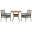 Have Spisebordssæt 3 pcs Grå polyrattan