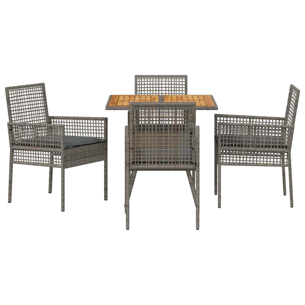 Have Spisebordssæt 5 pcs Grå polyrattan