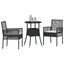 Have Spisebordssæt 3 pcs Sort polyrattan