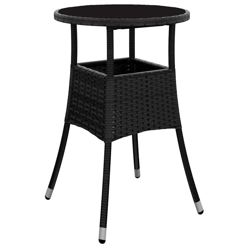 Have Spisebordssæt 5 pcs Sort polyrattan