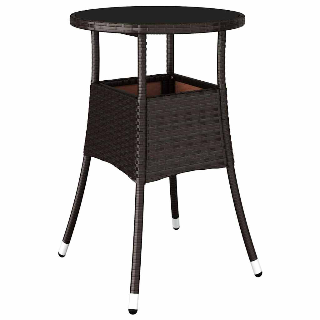 Have Spisebordssæt 3 pcs Brun polyrattan