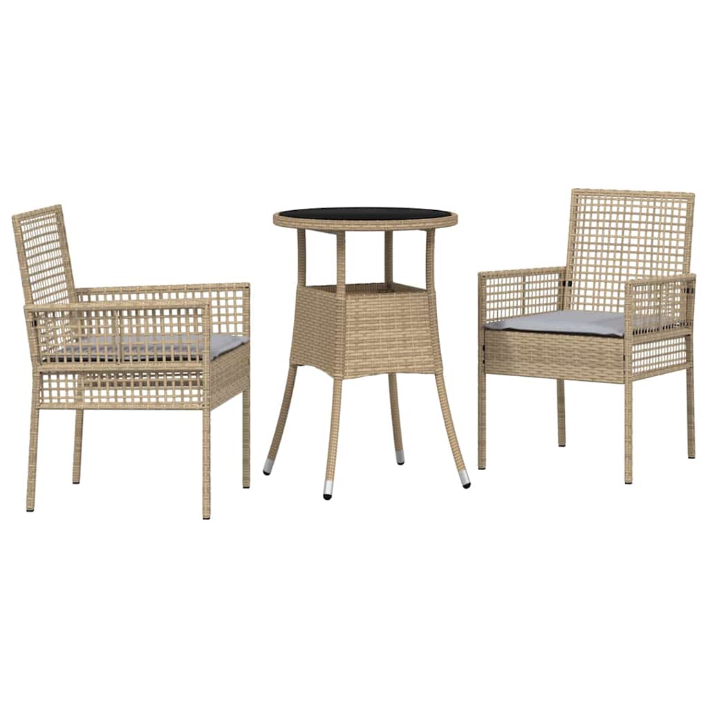 Have Spisebordssæt 3 pcs Beige polyrattan