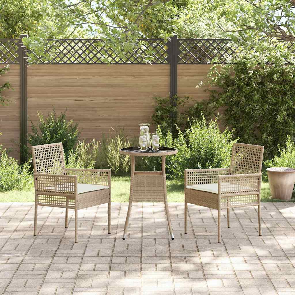 Have Spisebordssæt 3 pcs Beige polyrattan