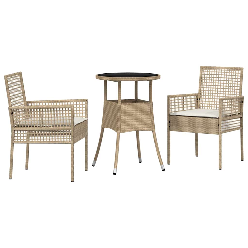 Have Spisebordssæt 3 pcs Beige polyrattan
