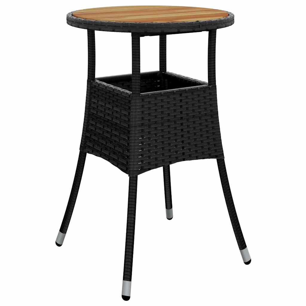 Have Spisebordssæt 5 pcs Sort polyrattan
