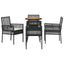 Have Spisebordssæt 5 pcs Sort polyrattan