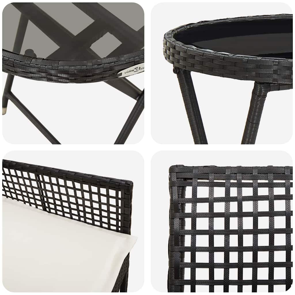 Have Bistro Sæt 3 pcs Sort polyrattan