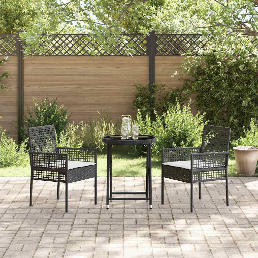 Have Bistro Sæt 3 pcs Sort polyrattan