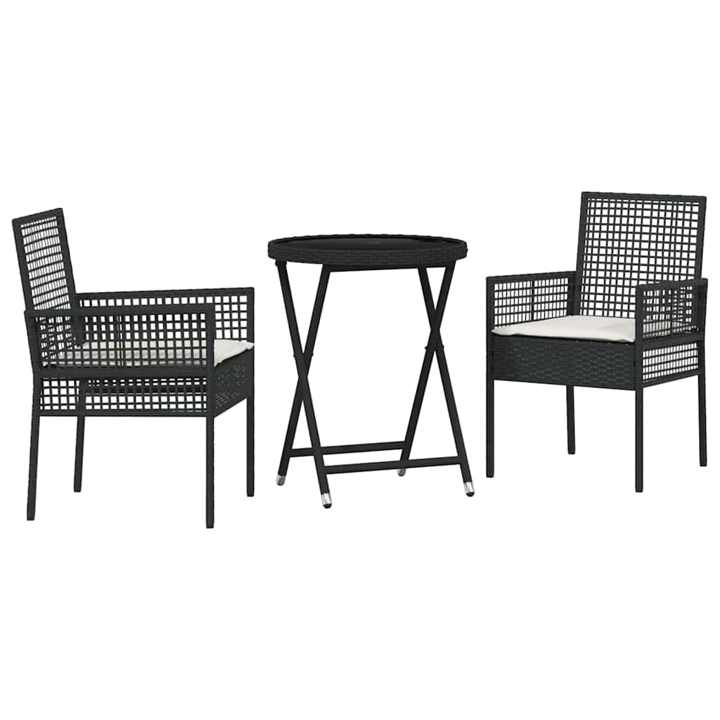Have Bistro Sæt 3 pcs Sort polyrattan