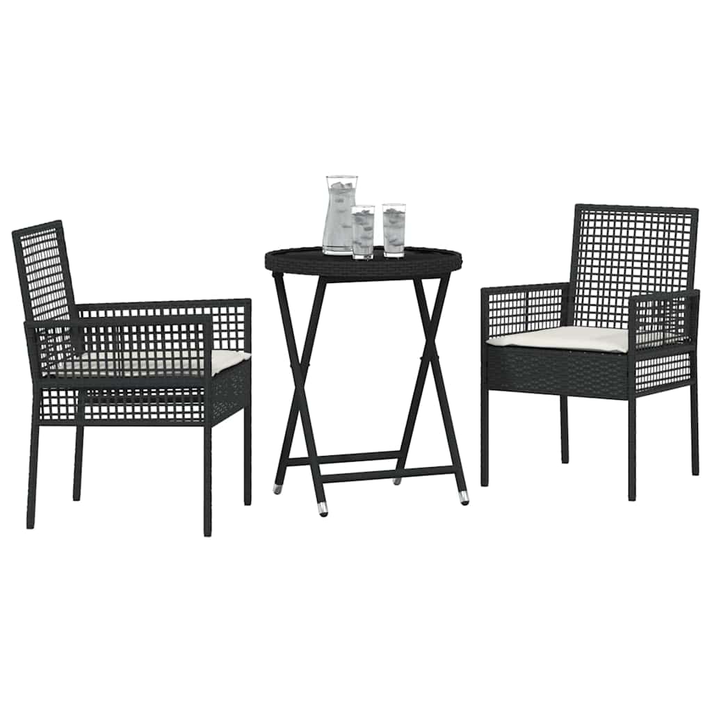 Have Bistro Sæt 3 pcs Sort polyrattan