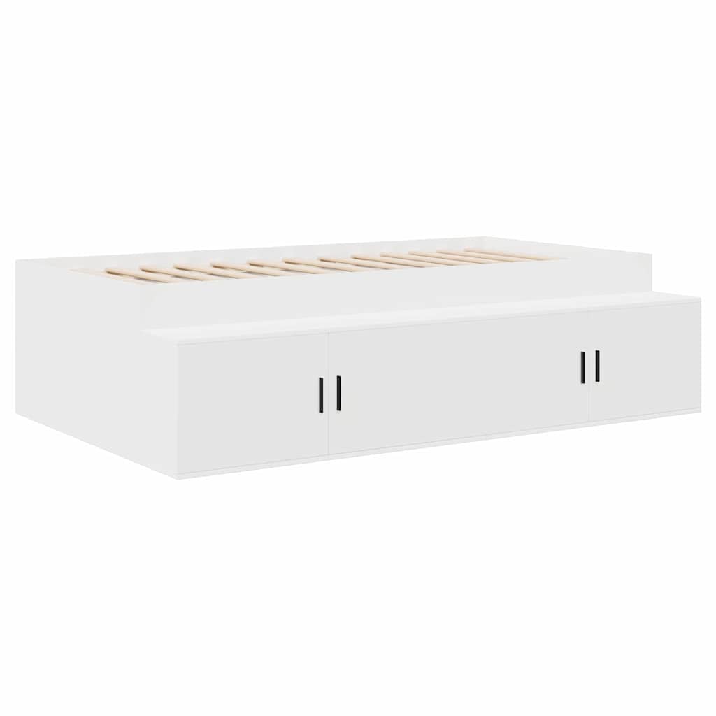 Sengestel med skuffe Hvid 100 x 200 cm Konstrueret træ