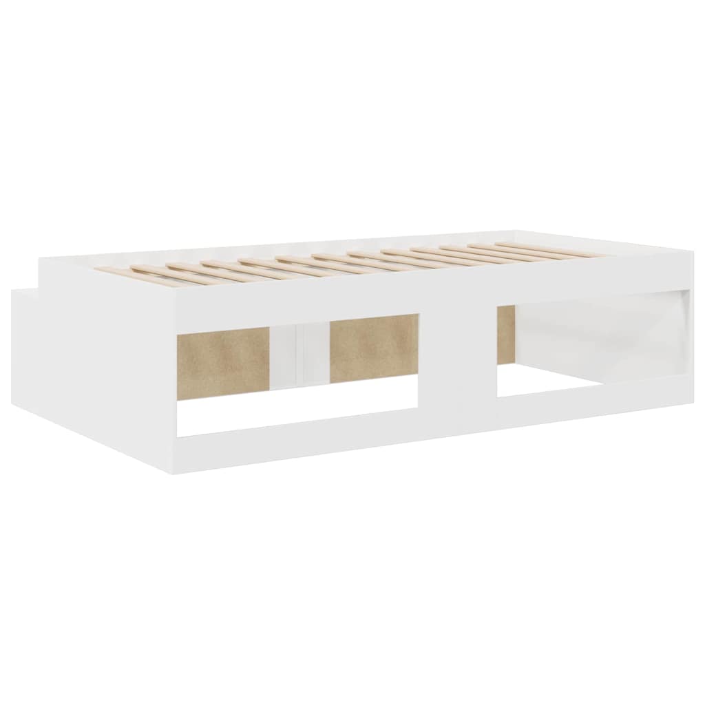 Sengestel med skuffe Hvid 100 x 200 cm Konstrueret træ