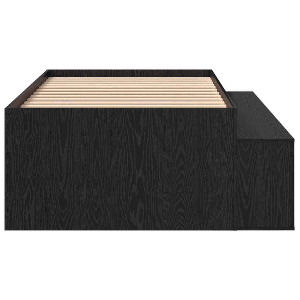 Sengestel med skuffe Sort eg 90 x 190 cm Konstrueret træ