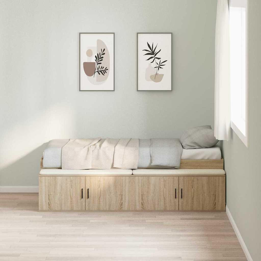 Sengestel med skuffe Sonoma eg 90 x 190 cm Konstrueret træ
