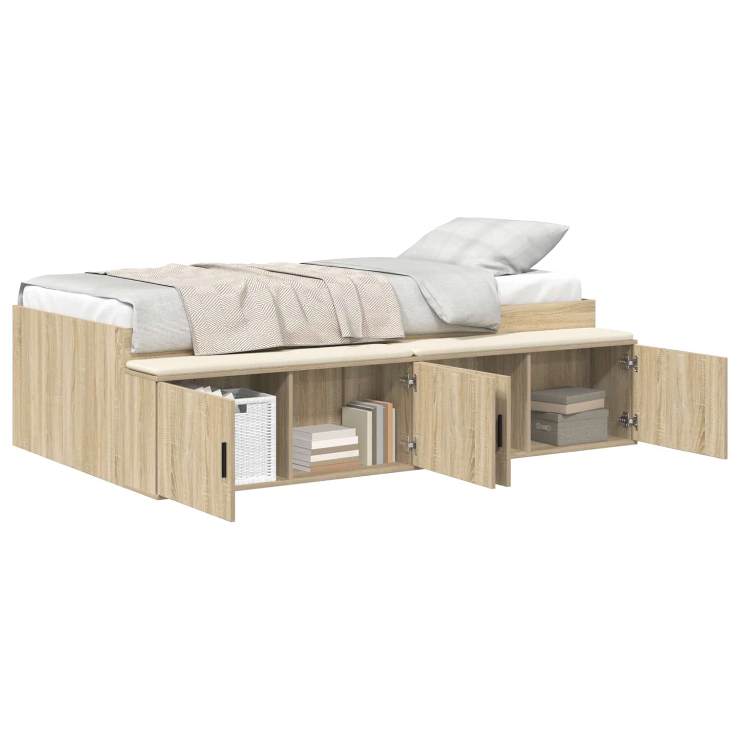 Sengestel med skuffe Sonoma eg 90 x 190 cm Konstrueret træ