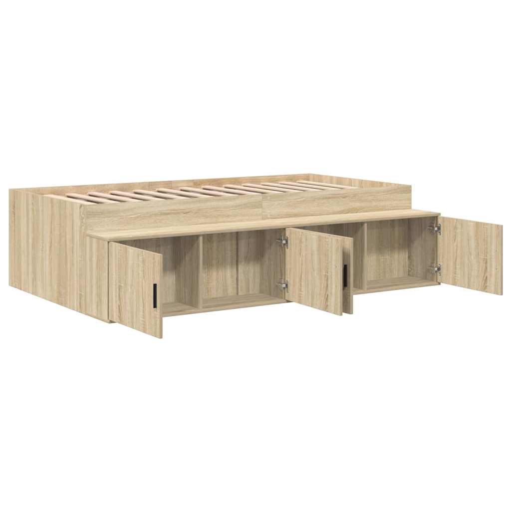 Sengestel med skuffe Sonoma eg 90 x 190 cm Konstrueret træ