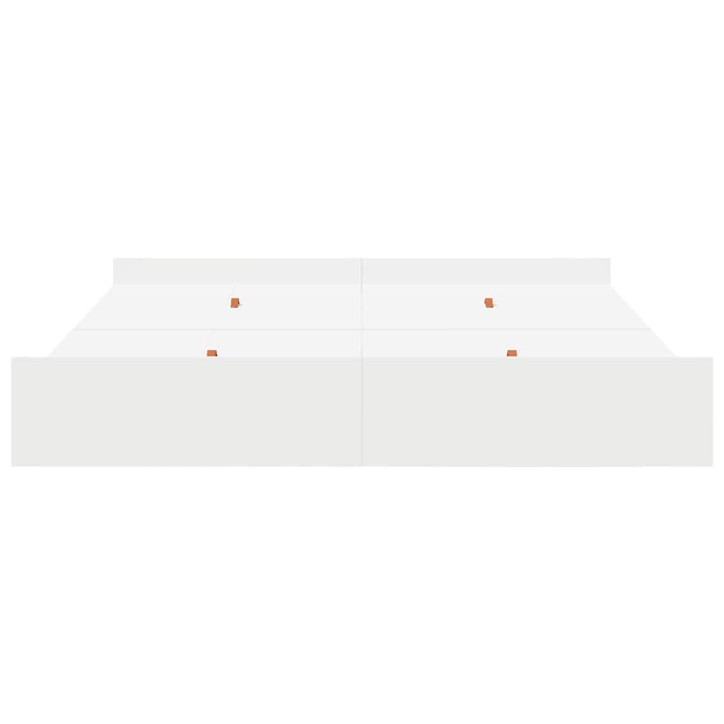 Seng med opbevaring med dør Hvid 200 x 200 cm Konstrueret træ