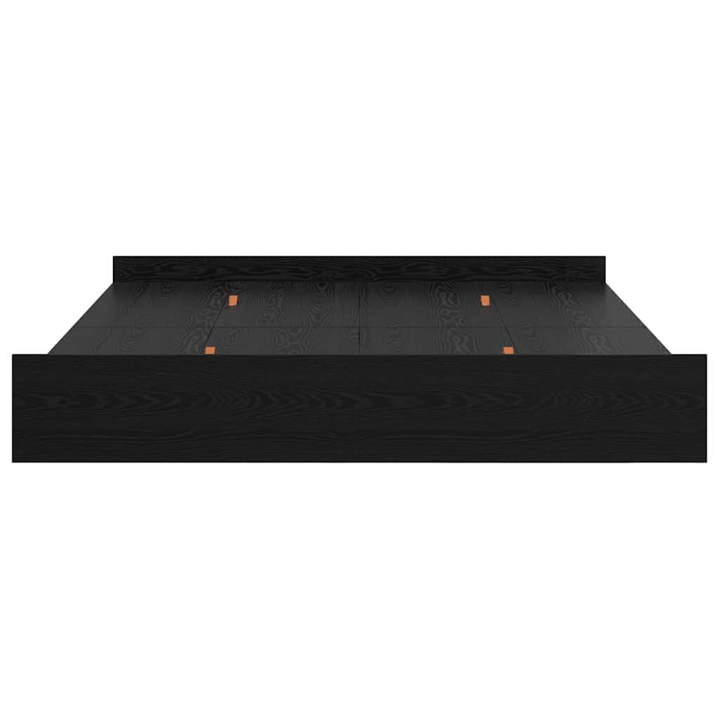 Seng med opbevaring Sort eg 180 x 200 cm Konstrueret træ
