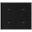 Seng med opbevaring Sort eg 180 x 200 cm Konstrueret træ