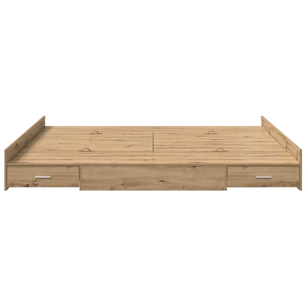 Seng med opbevaring Artisan Egetræ 180 x 200 cm Konstrueret træ