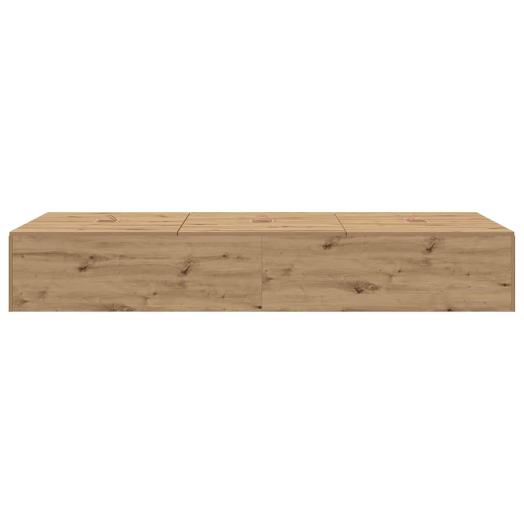 Seng med opbevaring Artisan Egetræ 100 x 200 cm Konstrueret træ