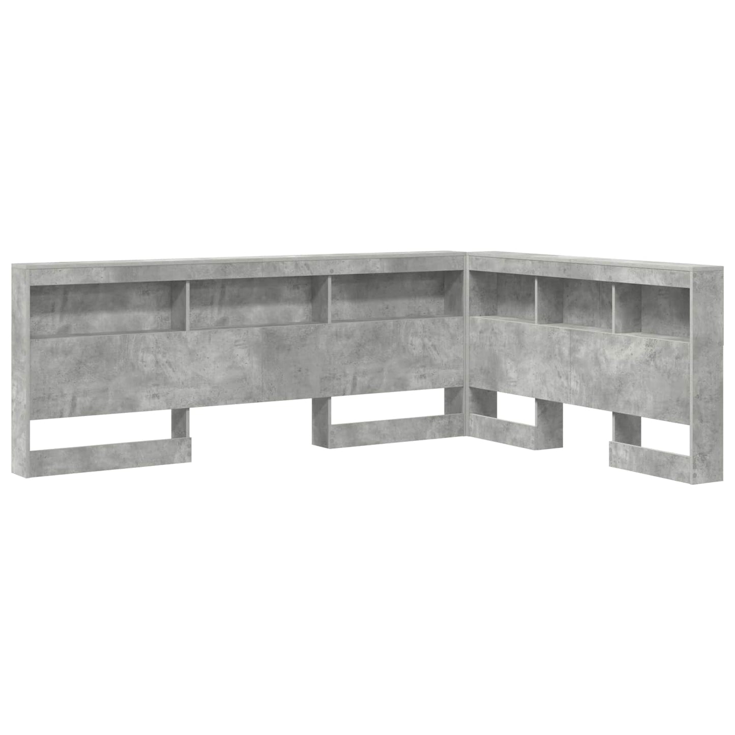 Opbevaringshovedgavl med hylde Beton Grå 140 cm Konstrueret træ