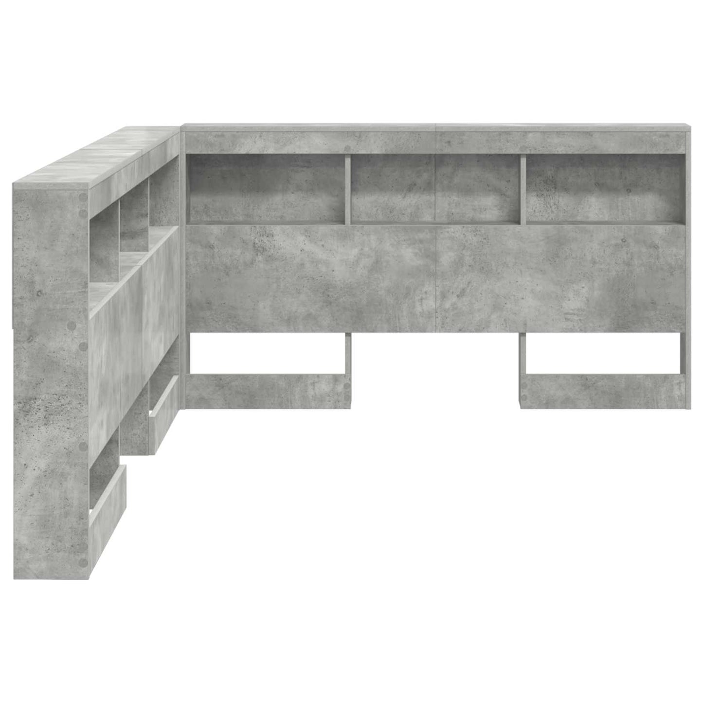 Opbevaringshovedgavl med hylde Beton Grå 160 cm Konstrueret træ